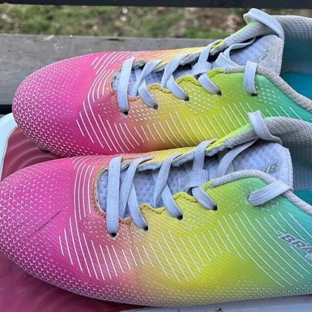Brava Girls Rainbow Soccer‎ Cleats Youth Multi-Color Lace Up Size YOUTH US 6